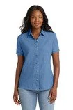 Port & Co™ Women's Short Sleeve Value Denim Shirt